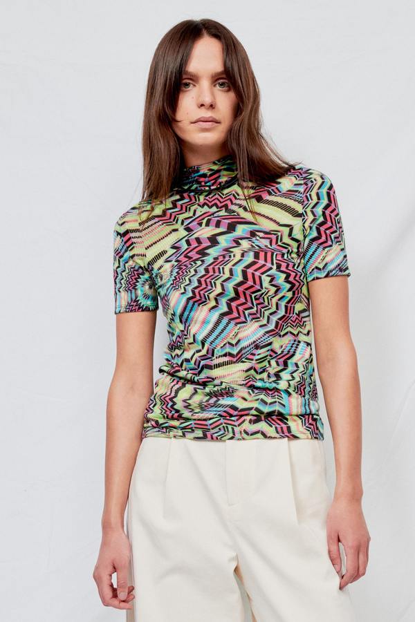 Assembly Psychedelic Short Sleeve Mockneck Assembly Psychedelic Short Sleeve Mockneck