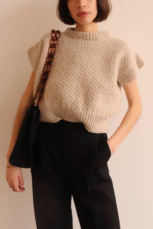 Vintage Handknit Sweater - Beige Vintage Handknit Sweater - Beige