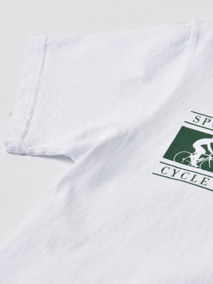 Sporty & Rich Cycling Club T Shirt - White/Forest Sporty & Rich Cycling Club T Shirt - White/Forest