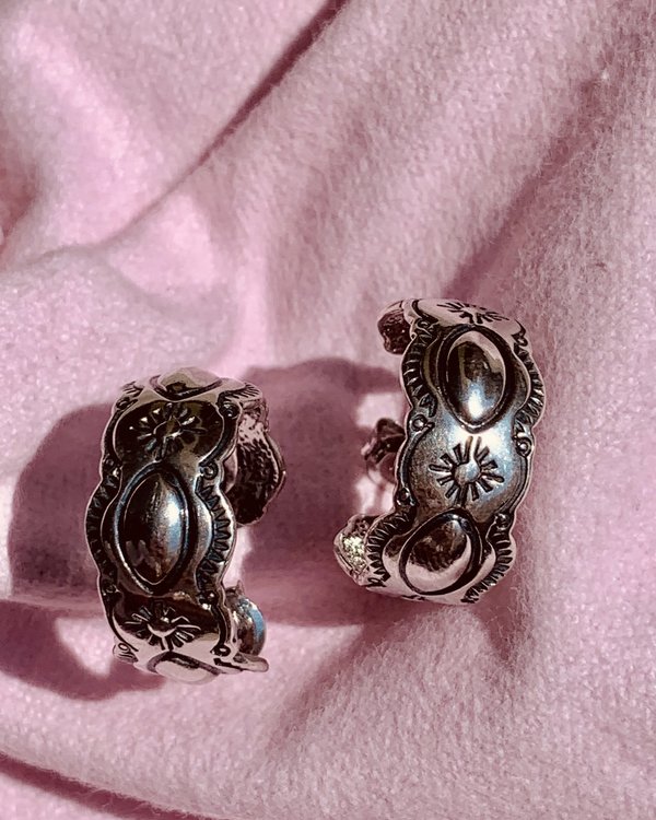 Vintage Navajo Earrings - Sterling silver. Vintage Navajo Earrings - Sterling silver.