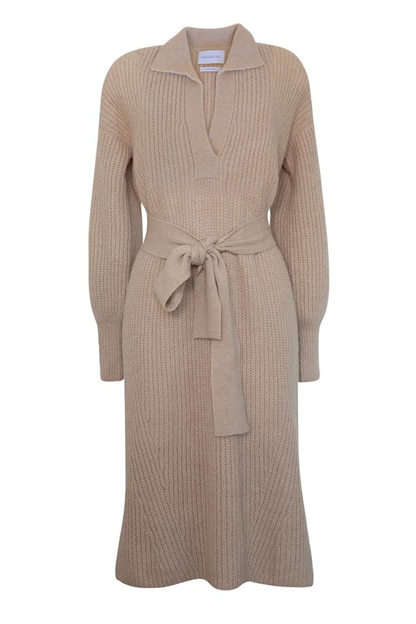 Eleven Six Jada Sweater Dress - Pale Camel Eleven Six Jada Sweater Dress - Pale Camel