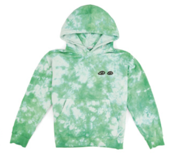 Clare Hoodie Cloud Tie-Dye with Eyes Pale Blue/Green on Garmentory