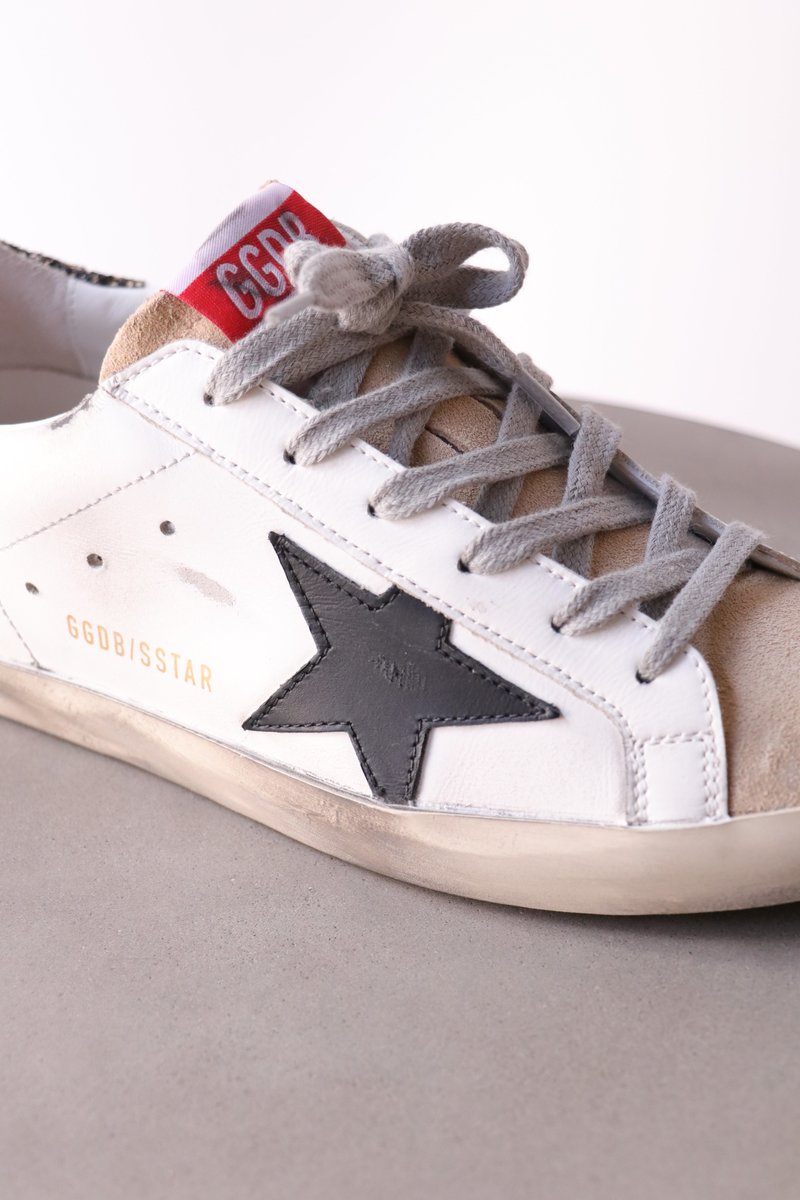 Golden Goose Super Star with Leather Star and Glitter Heel