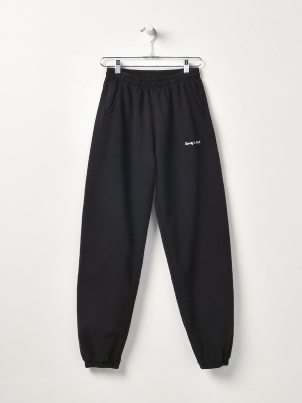 Sporty & Rich Classic Logo Sweatpant - Black/White Sporty & Rich Classic Logo Sweatpant - Black/White