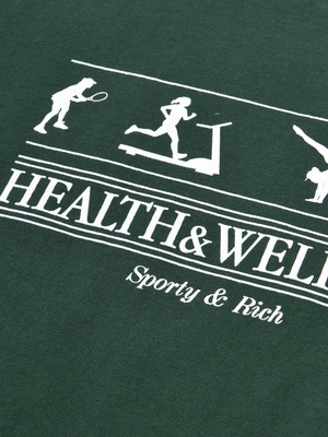 Sporty & Rich Health, Wellness Crewneck - Forest Green/White Sporty & Rich Health, Wellness Crewneck - Forest Green/White