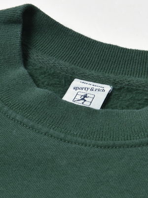 Sporty & Rich Health, Wellness Crewneck - Forest Green/White Sporty & Rich Health, Wellness Crewneck - Forest Green/White