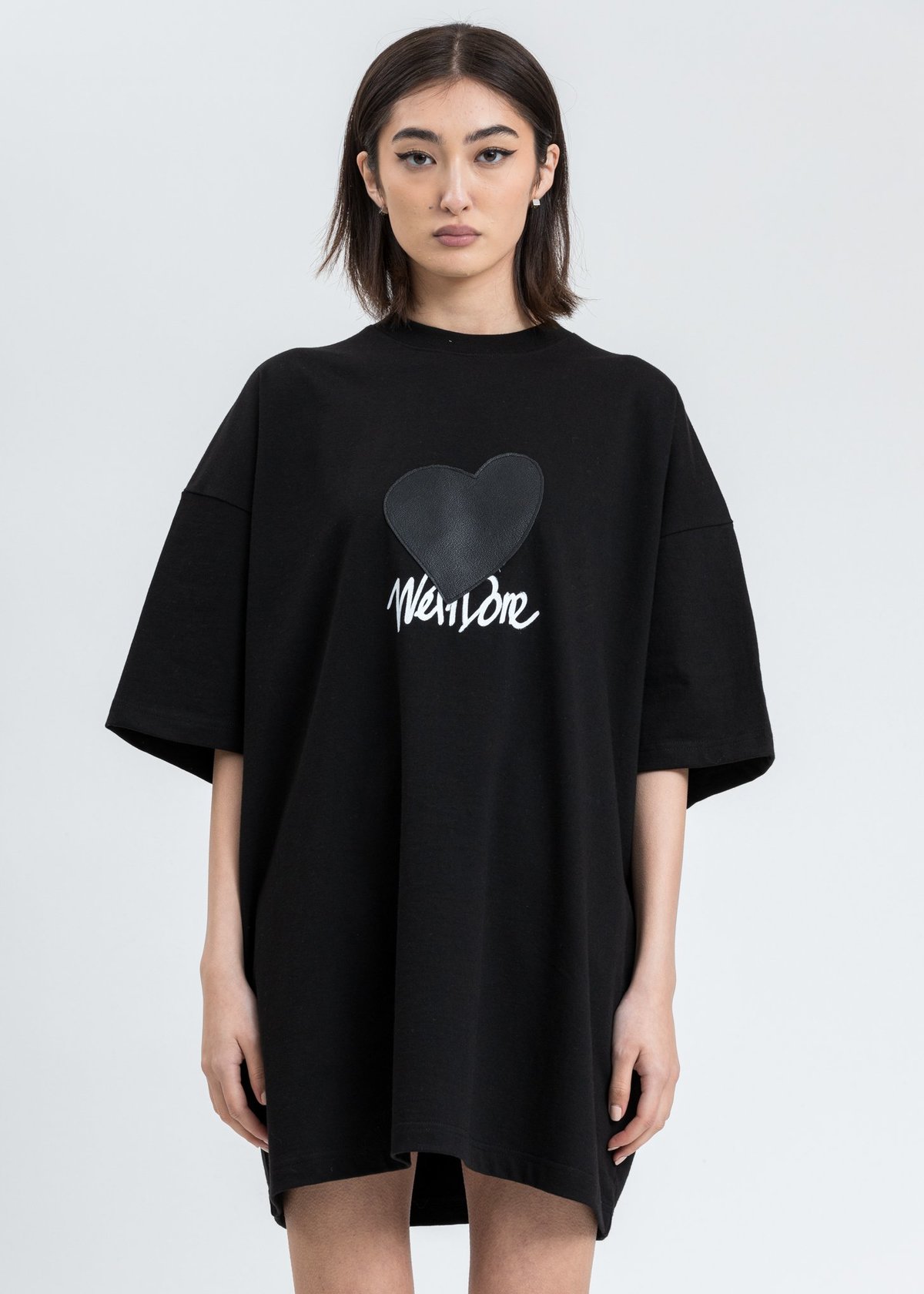 We11Done ♥ Vintage Heart T-Shirt/追跡付 Black-Heart-Patch-We11done-T-