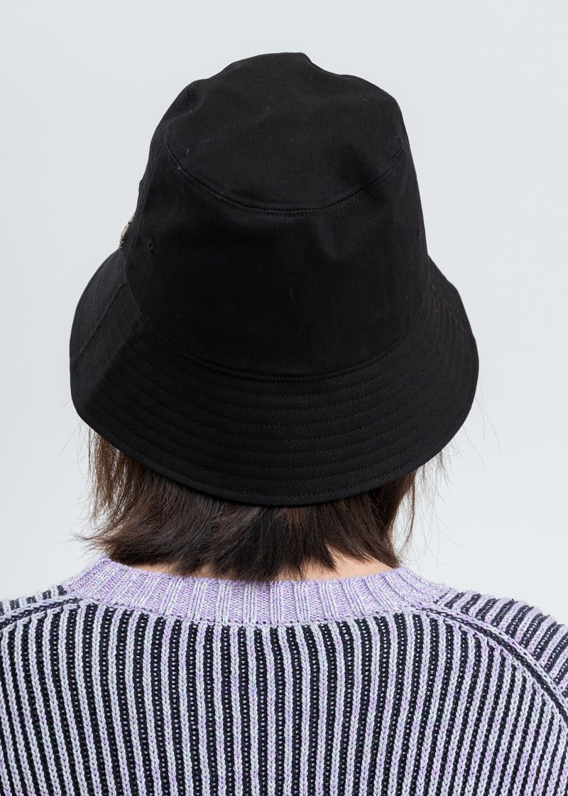 We11done  Metal Logo Bucket Hat in Black. Brand New We11done Logo Bucket Hat Black | eBay main image 3