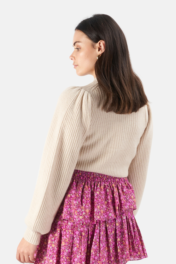 LoveShackFancy Avignon Cardigan Sweater - Oatmeal LoveShackFancy Avignon Cardigan Sweater - Oatmeal