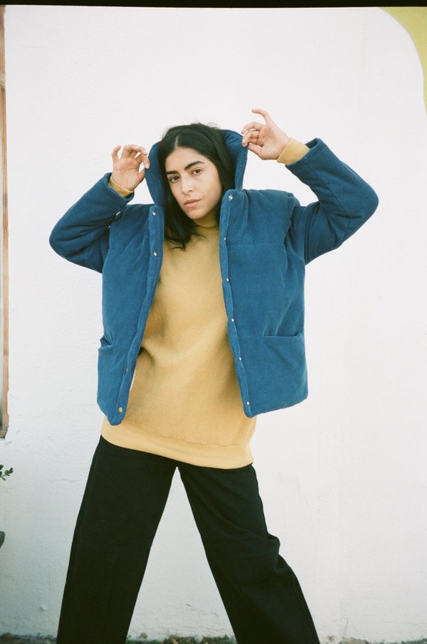 siesta jacket sample in azul cord (size small) siesta jacket sample in azul cord (size small)