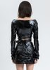 Danielle Guizio Faux Patent Leather Cropped Tie Top - Black - Thumbnail 2