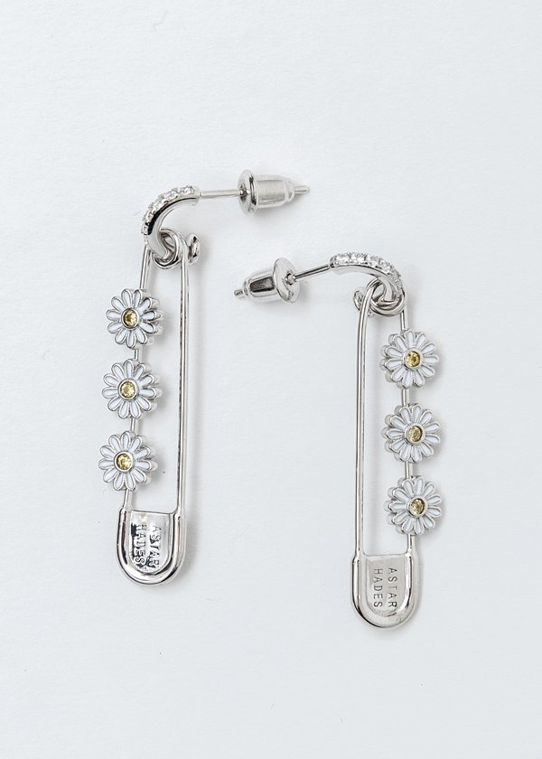 Silver Daisy Pin Earring (Single) Silver Daisy Pin Earring (Single)
