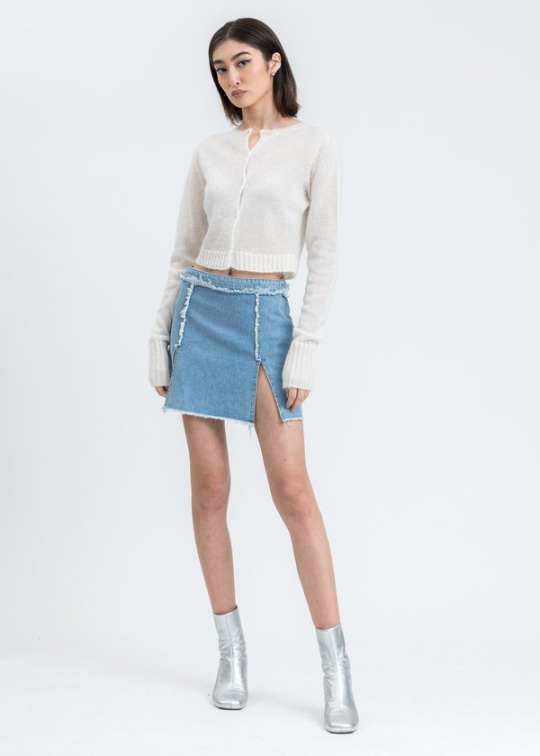 Danielle Guizio　mohaih ribbed ccrdigan Danielle Guizio Mohair Ribbed Cardigan - Moss | Garmentory