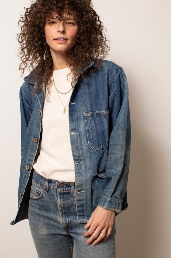 Vintage Stonecutter Denim Chore Coat - Blue Vintage Stonecutter Denim Chore Coat - Blue