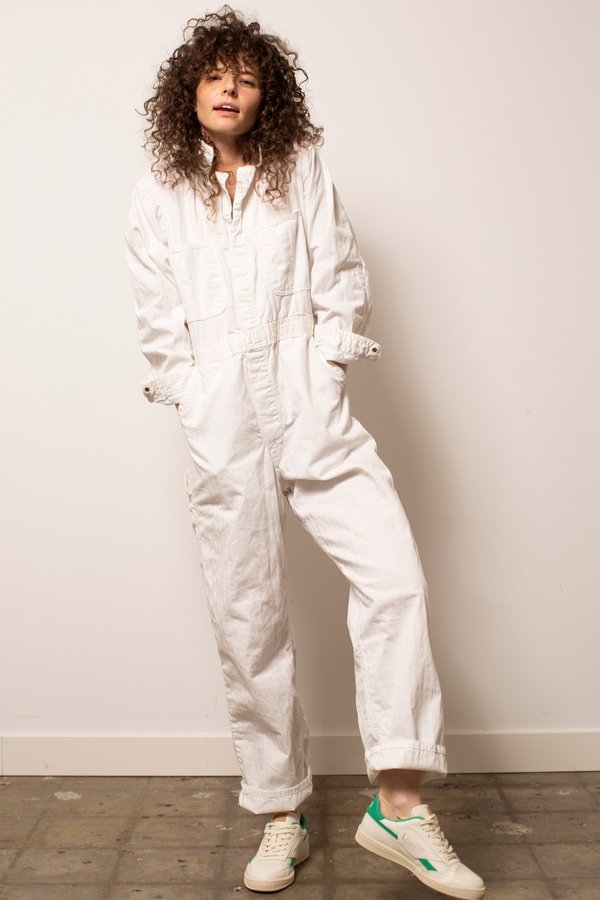 Vintage Herringbone Coveralls - White Vintage Herringbone Coveralls - White