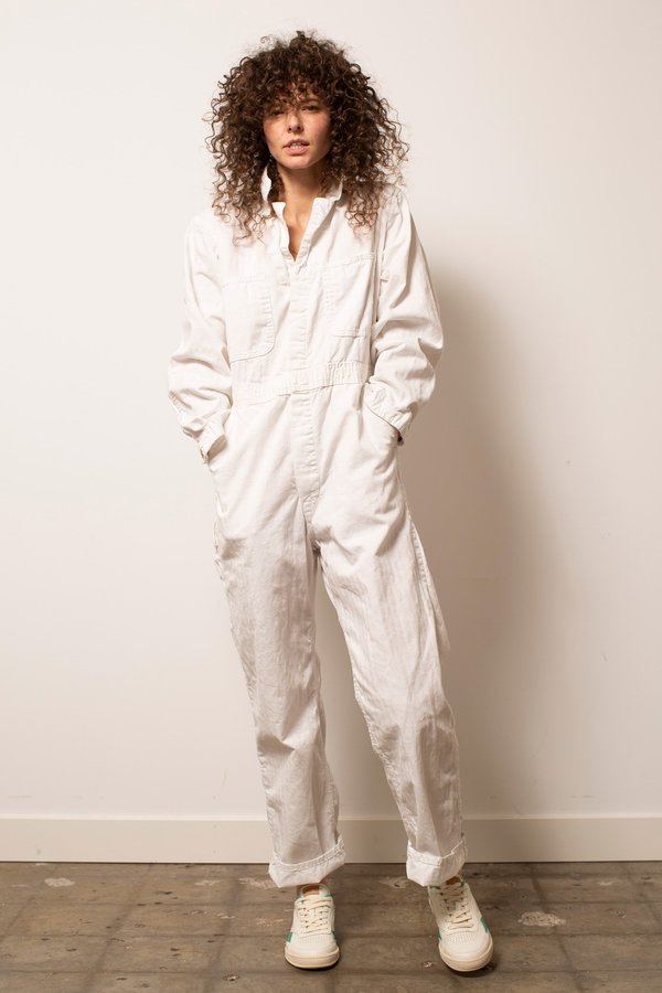 Vintage Herringbone Coveralls - White Vintage Herringbone Coveralls - White