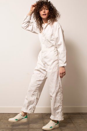 Vintage Herringbone Coveralls - White Vintage Herringbone Coveralls - White