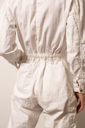 Vintage Herringbone Coveralls - White Vintage Herringbone Coveralls - White
