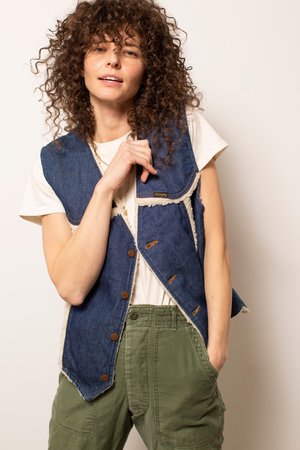 Vintage Wrangler Shearling Vest - Blue Vintage Wrangler Shearling Vest - Blue