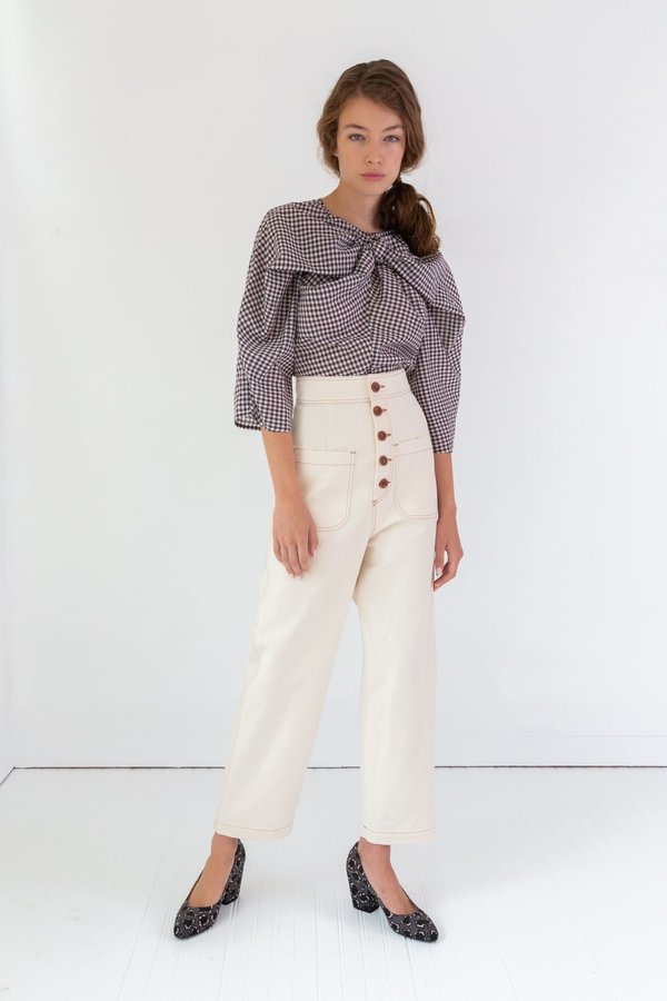 Caron Callahan Emily Pant - Cream Canvas Caron Callahan Emily Pant - Cream Canvas
