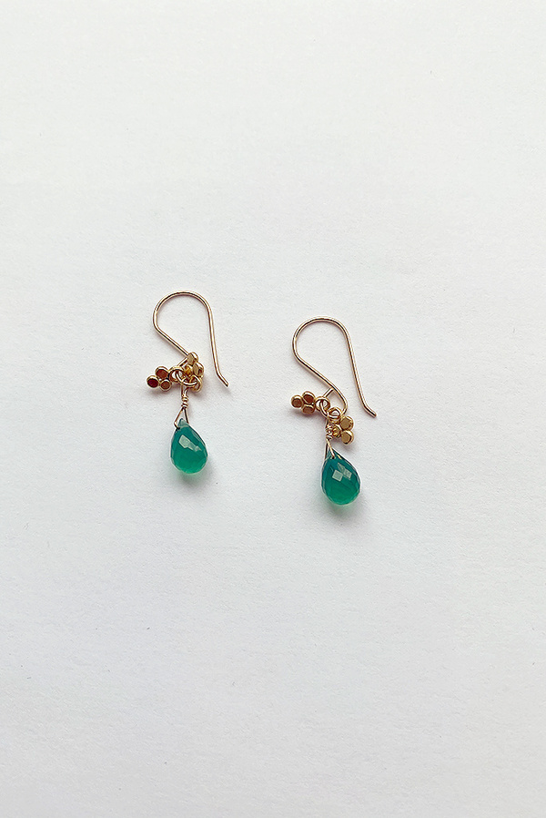 Debbie Fisher Drop Earring - Green Onyx/Gold Debbie Fisher Drop Earring - Green Onyx/Gold