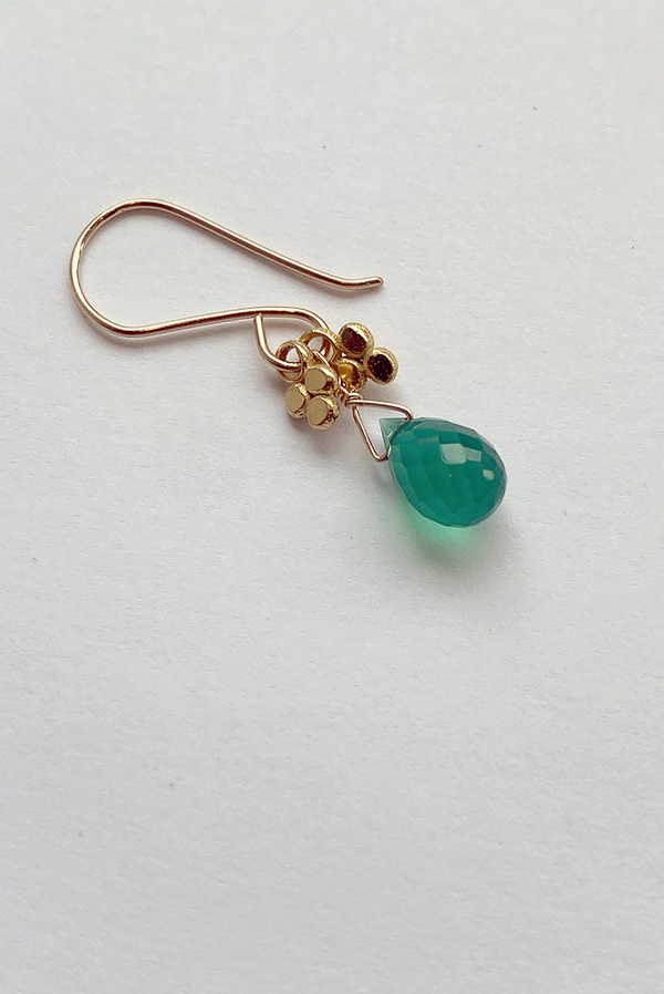 Debbie Fisher Drop Earring - Green Onyx/Gold Debbie Fisher Drop Earring - Green Onyx/Gold