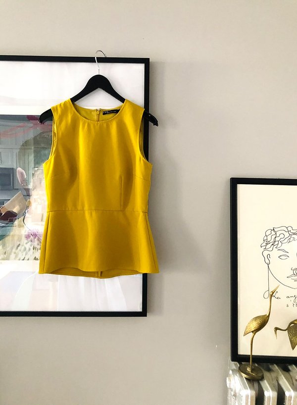 Peplum Shell Top - Mustard - XS Peplum Shell Top - Mustard - XS