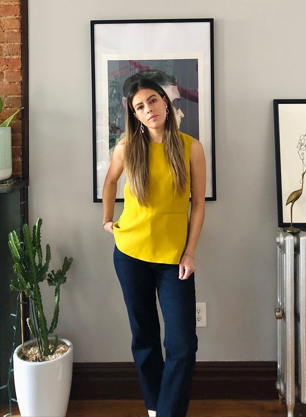 Peplum Shell Top - Mustard - XS Peplum Shell Top - Mustard - XS