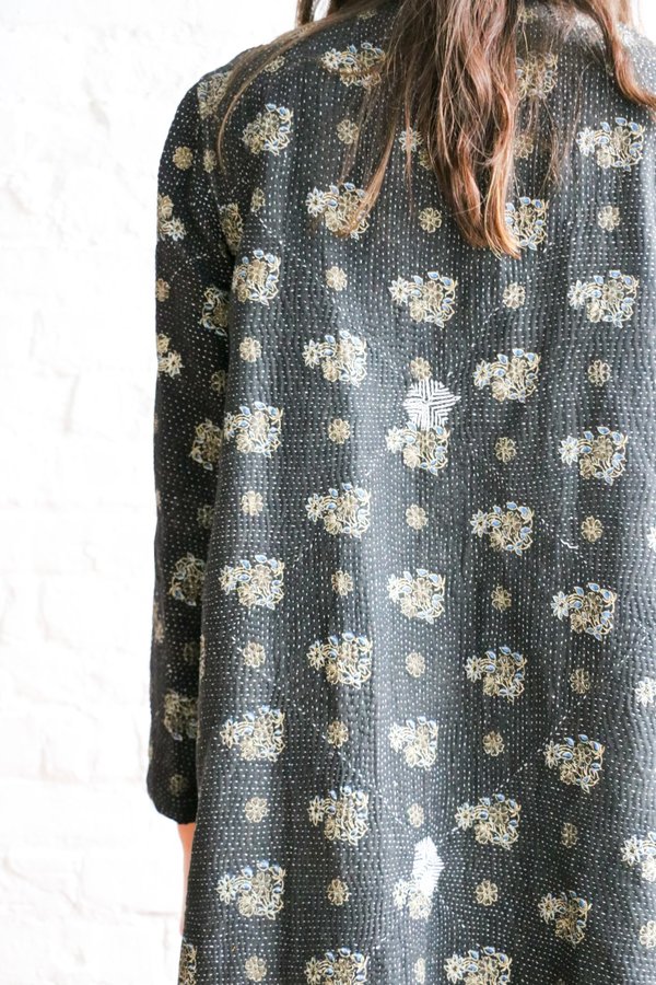 Matta NY Floral Motif Casual Jacket - Black/Cream Matta NY Floral Motif Casual Jacket - Black/Cream