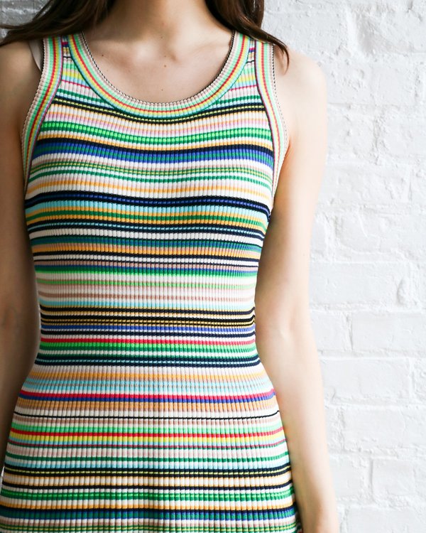 [Pre-loved] Milly Striped Knit Fit & Flare Dress - Multicolor