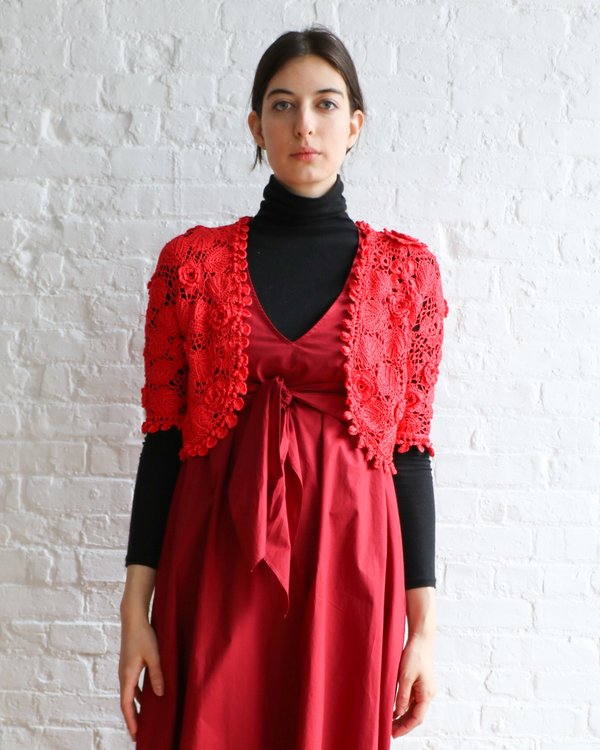 Oscar de la Renta Lace Knit Shrug, Size S Oscar de la Renta Lace Knit Shrug, Size S