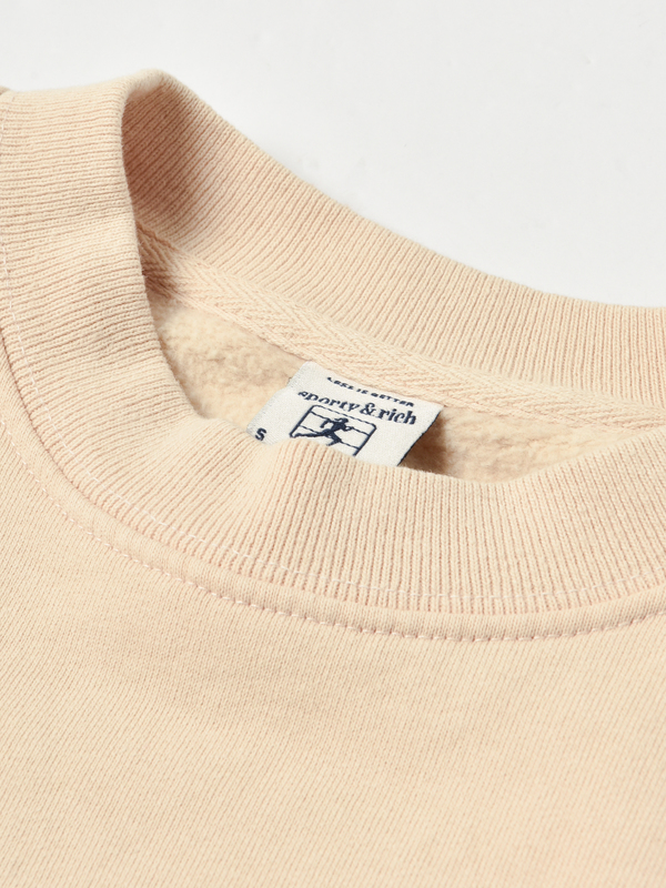 Sporty & Rich Health, Wellness Crewneck - Cream Puff/Forest Green Sporty & Rich Health, Wellness Crewneck - Cream Puff/Forest Green
