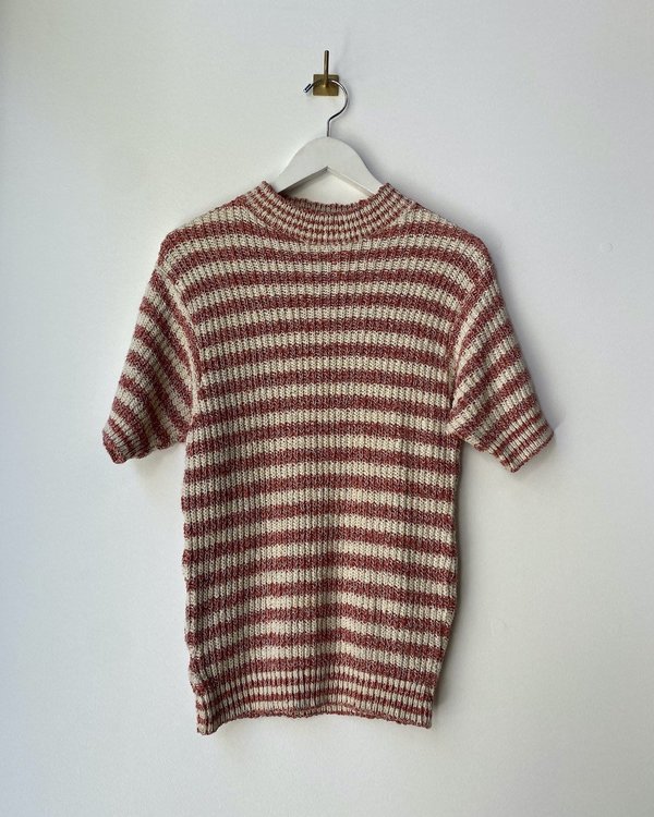 60s Striped SS Knit Top - Red Multi 60s Striped SS Knit Top - Red Multi