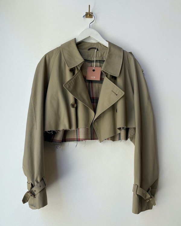Remastered Trench Cropped Jacket - Khaki Remastered Trench Cropped Jacket - Khaki