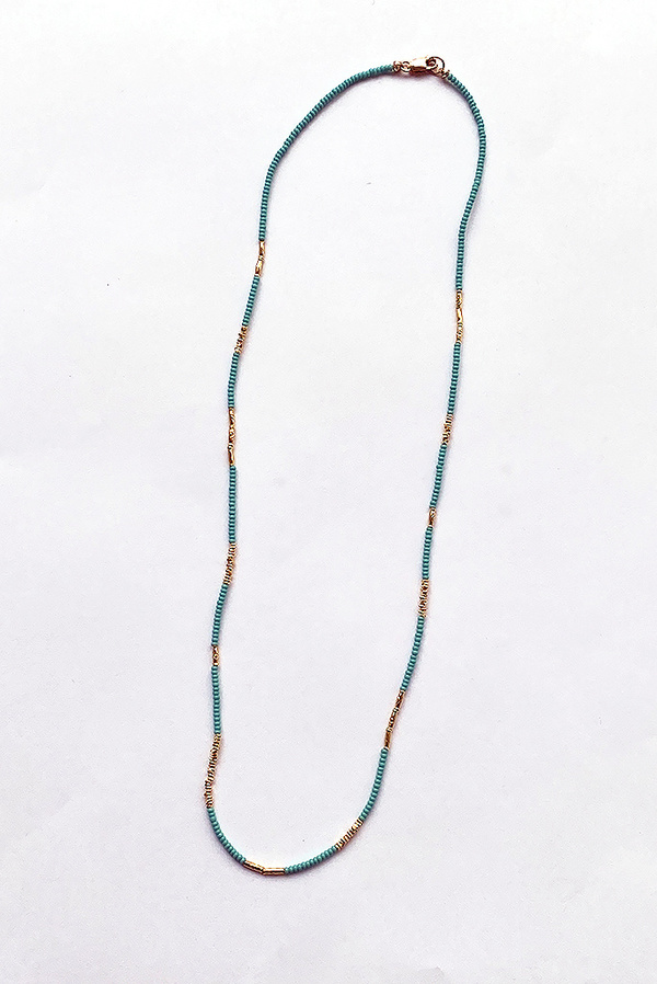 Debbie Fisher Seed Beaded Necklace - Turquoise Debbie Fisher Seed Beaded Necklace - Turquoise