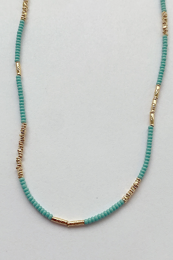 Debbie Fisher Seed Beaded Necklace - Turquoise Debbie Fisher Seed Beaded Necklace - Turquoise