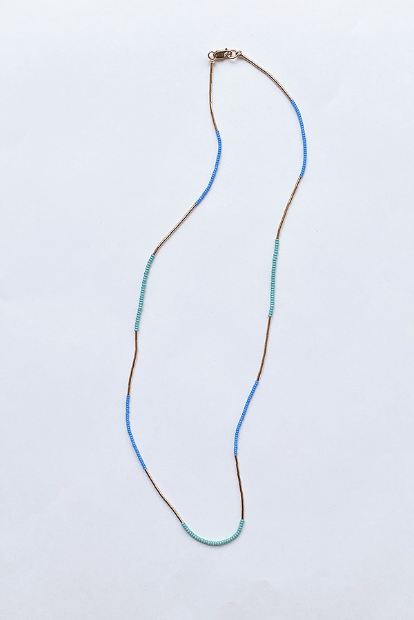 Debbie Fisher Seed Necklace - Turquoise/Blue Debbie Fisher Seed Necklace - Turquoise/Blue