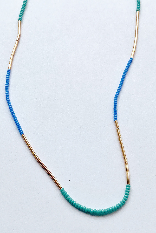 Debbie Fisher Seed Necklace - Turquoise/Blue Debbie Fisher Seed Necklace - Turquoise/Blue