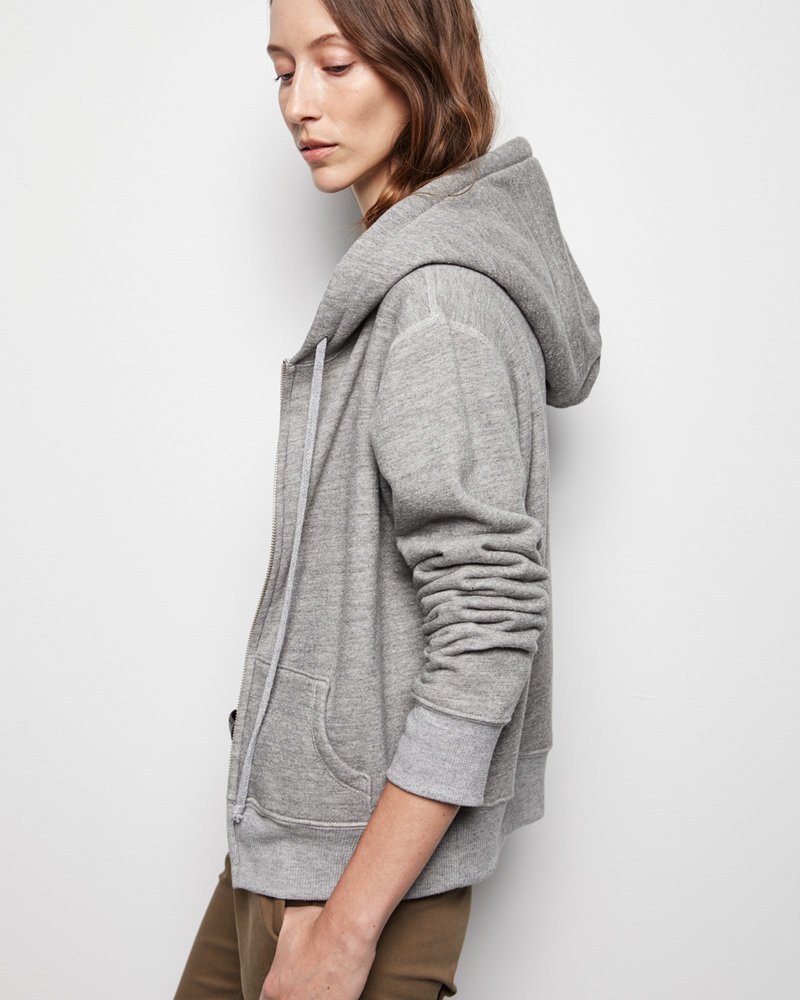 Nili Lotan Callie Zip Up Hoodie - Heather Grey | Garmentory
