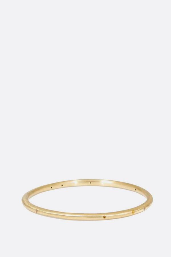 Yellow Bronze Modeled Bangle with Autumn Diamonds Yellow Bronze Modeled Bangle with Autumn Diamonds