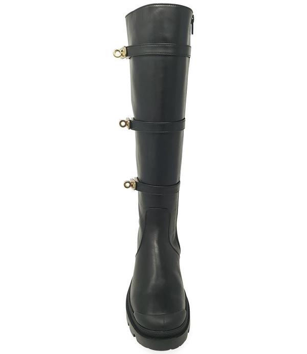 Madison Maison By Palladium Leather Knee High Buckle Boot - Black Madison Maison By Palladium Leather Knee High Buckle Boot - Black