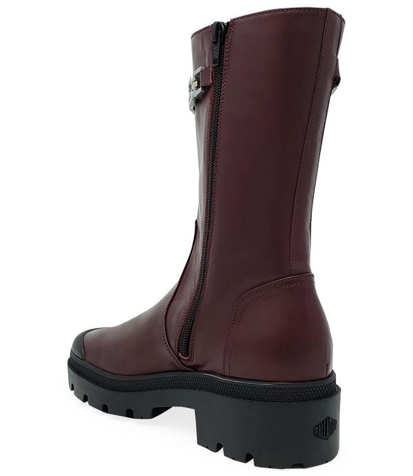 Madison Maison By Palladium Leather Chain Boot - Burgundy Madison Maison By Palladium Leather Chain Boot - Burgundy