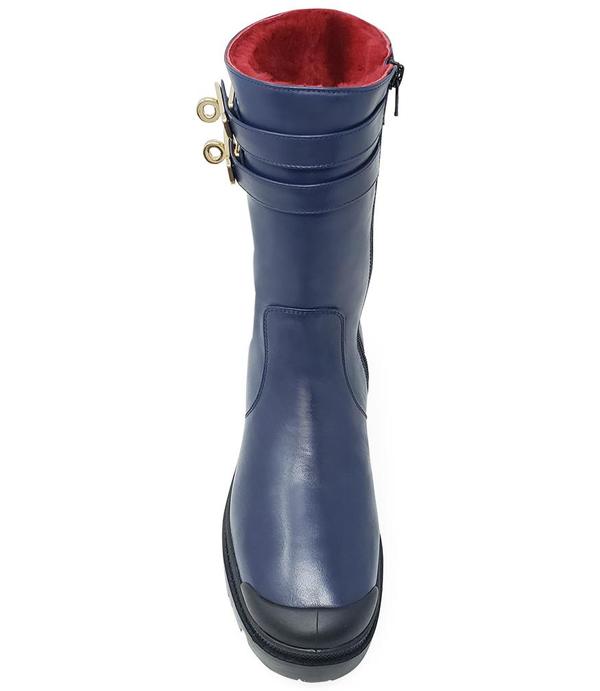 Madison Maison By Palladium Shearling Double Buckle Boot - Mid Blue Madison Maison By Palladium Shearling Double Buckle Boot - Mid Blue