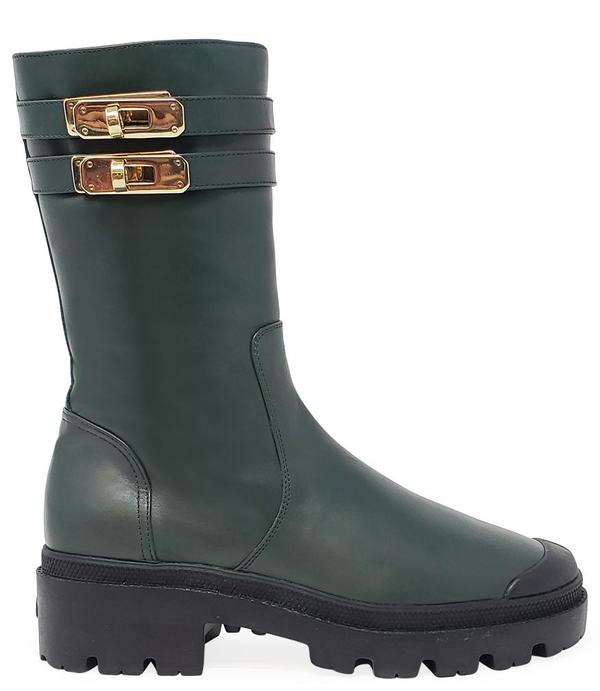 Madison Maison by Palladium Madison Shearling Double Buckle Boot - Olive Green Madison Maison by Palladium Madison Shearling Double Buckle Boot - Olive Green