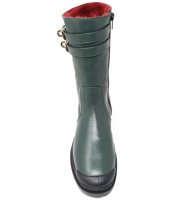 Madison Maison by Palladium Madison Shearling Double Buckle Boot - Olive Green Madison Maison by Palladium Madison Shearling Double Buckle Boot - Olive Green