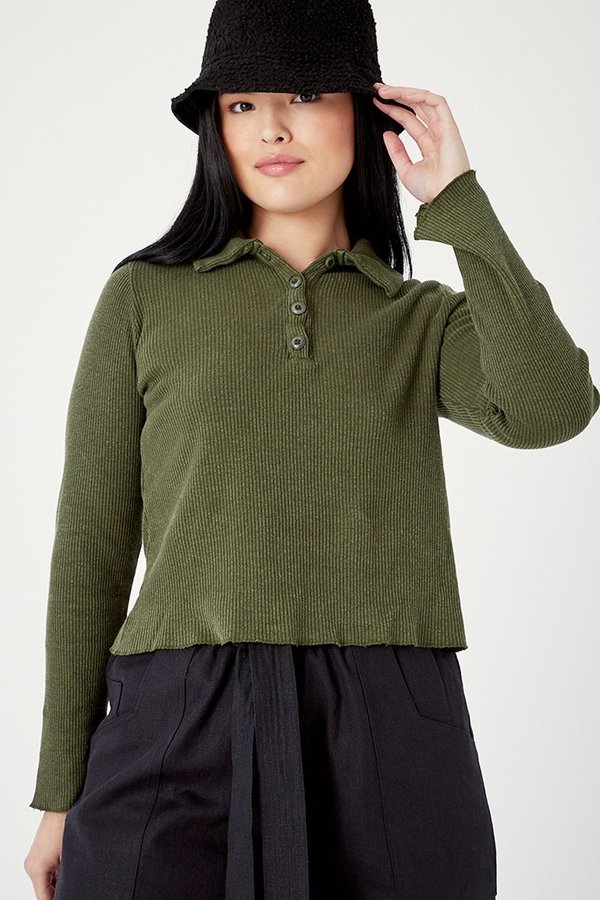 SECONDS-Hemp Army Polo SECONDS-Hemp Army Polo
