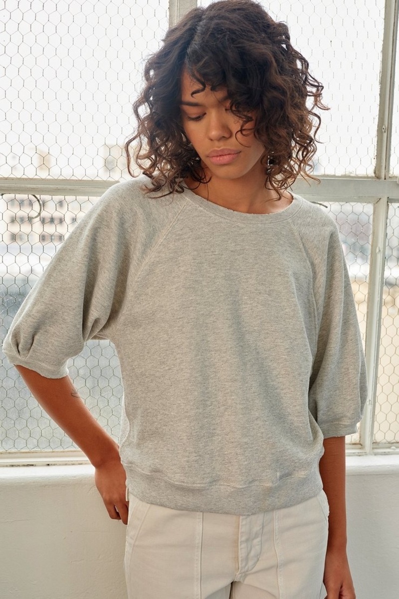 amo denim Puff Sleeve Sweatshirt - Grey | Garmentory