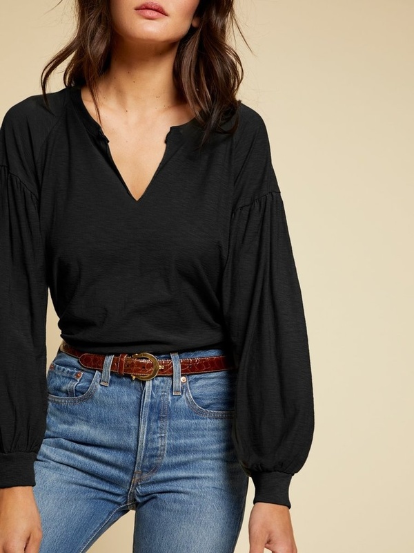 Nation Devin Peasant Tee - Black Nation Devin Peasant Tee - Black