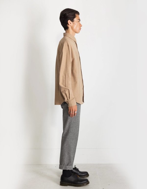 National Standards Japanese Soft Flannel Relaxed Fit Shirt - Camel Melange National Standards Japanese Soft Flannel Relaxed Fit Shirt - Camel Melange