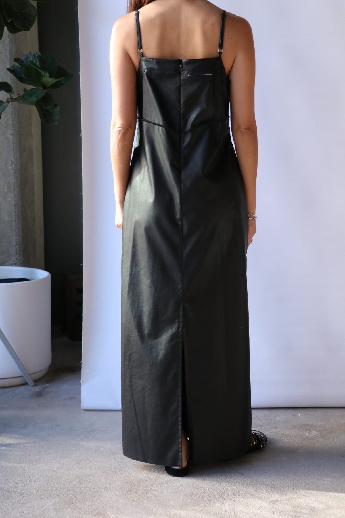 MM6 Maison Margiela Fuax Leather Slip Dress | Garmentory